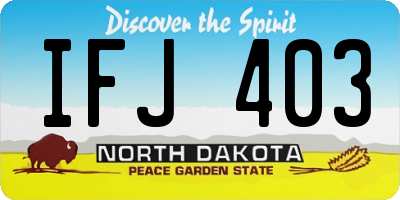 ND license plate IFJ403