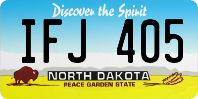 ND license plate IFJ405
