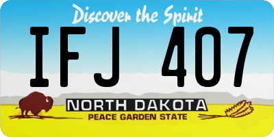 ND license plate IFJ407