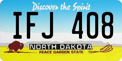 ND license plate IFJ408