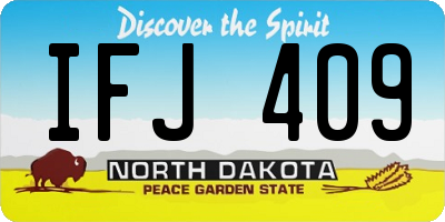 ND license plate IFJ409