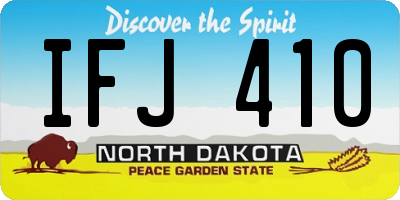 ND license plate IFJ410