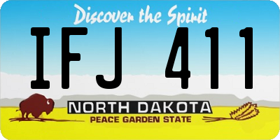 ND license plate IFJ411