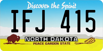 ND license plate IFJ415
