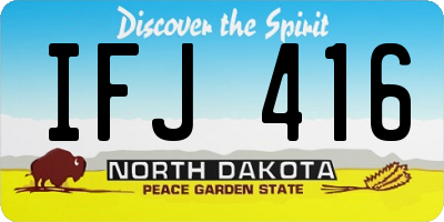 ND license plate IFJ416