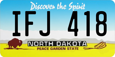 ND license plate IFJ418