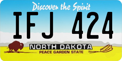 ND license plate IFJ424