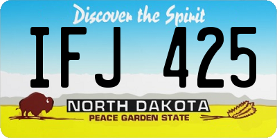 ND license plate IFJ425
