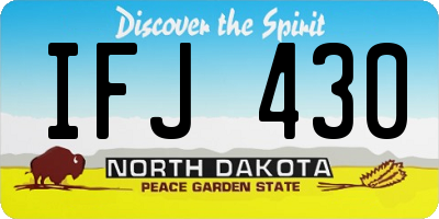ND license plate IFJ430