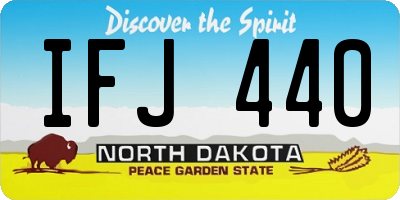 ND license plate IFJ440