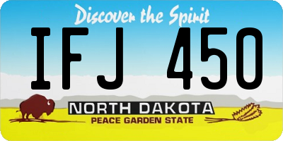 ND license plate IFJ450