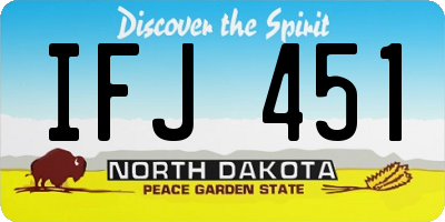 ND license plate IFJ451