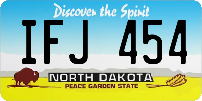ND license plate IFJ454