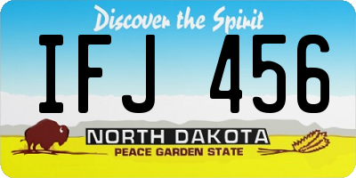 ND license plate IFJ456