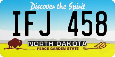 ND license plate IFJ458