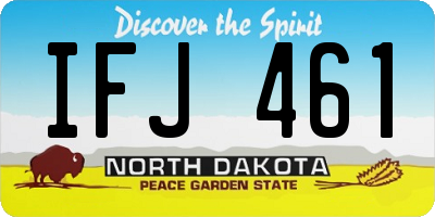ND license plate IFJ461