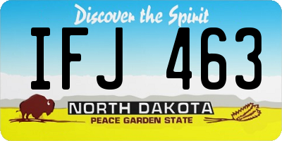 ND license plate IFJ463