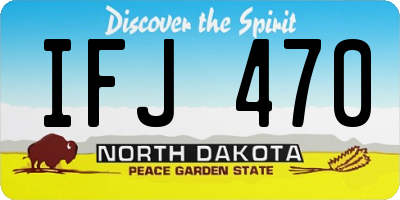 ND license plate IFJ470