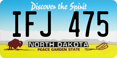 ND license plate IFJ475