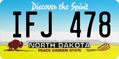 ND license plate IFJ478