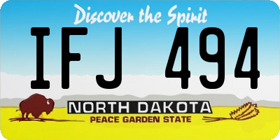ND license plate IFJ494