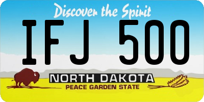 ND license plate IFJ500