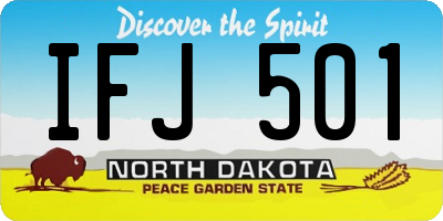 ND license plate IFJ501