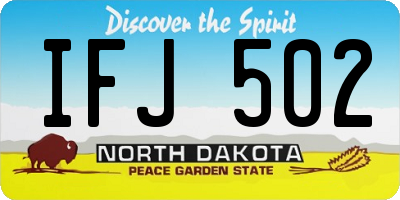 ND license plate IFJ502