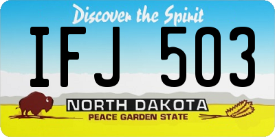 ND license plate IFJ503