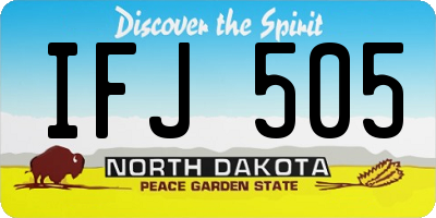 ND license plate IFJ505