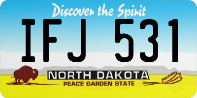 ND license plate IFJ531