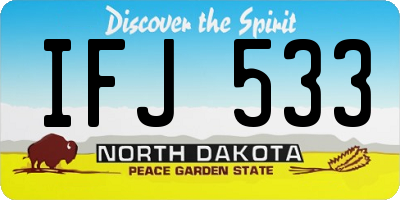 ND license plate IFJ533
