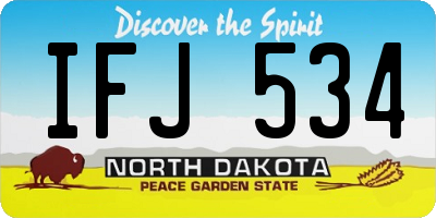 ND license plate IFJ534
