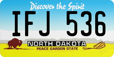 ND license plate IFJ536