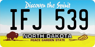 ND license plate IFJ539