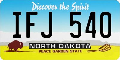 ND license plate IFJ540