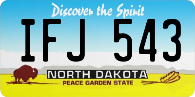 ND license plate IFJ543