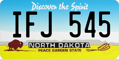 ND license plate IFJ545