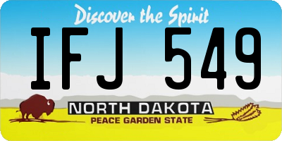 ND license plate IFJ549