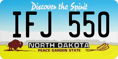 ND license plate IFJ550