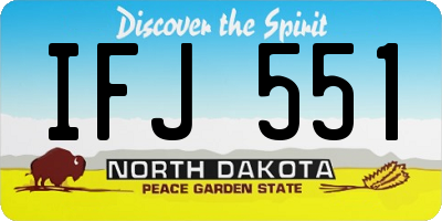 ND license plate IFJ551