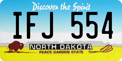 ND license plate IFJ554