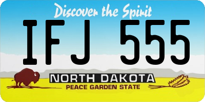 ND license plate IFJ555