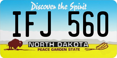 ND license plate IFJ560