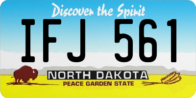 ND license plate IFJ561