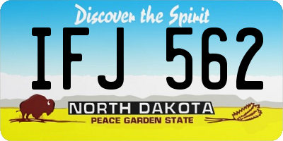 ND license plate IFJ562