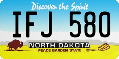 ND license plate IFJ580
