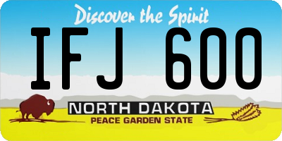 ND license plate IFJ600