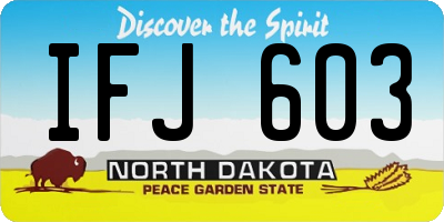 ND license plate IFJ603