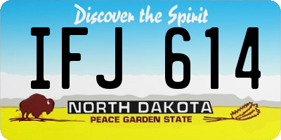ND license plate IFJ614